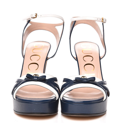 Gucci Malaga Kid Platform Sandals 37 Great White Blue Agata 2 of 8