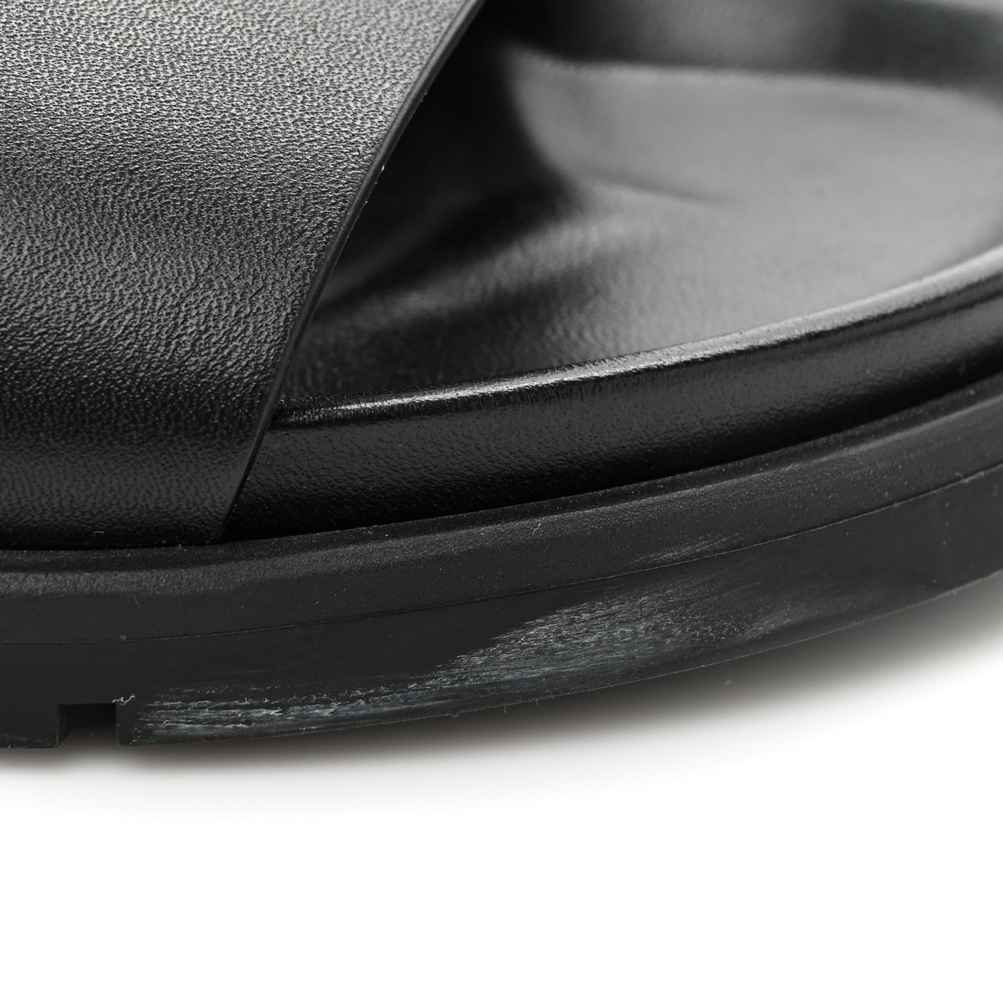 Calfskin Mens Genius Sandals 42.5 Black