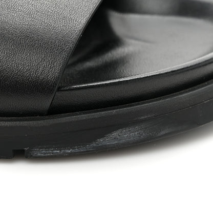Hermes Calfskin Mens Genius Sandals 42.5 Black 10 of 10