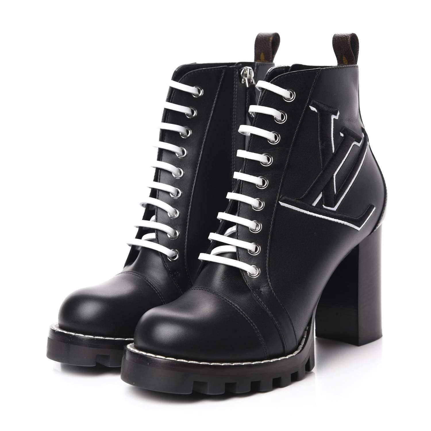 Louis Vuitton Patent Calfskin Monogram Star Trail Ankle Boots 38.5 Black 3 of 8