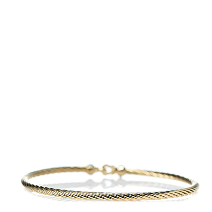 David Yurman 18K Yellow Gold Diamond 2.6mm Cable Collectibles Buckle Bracelet 2 of 3