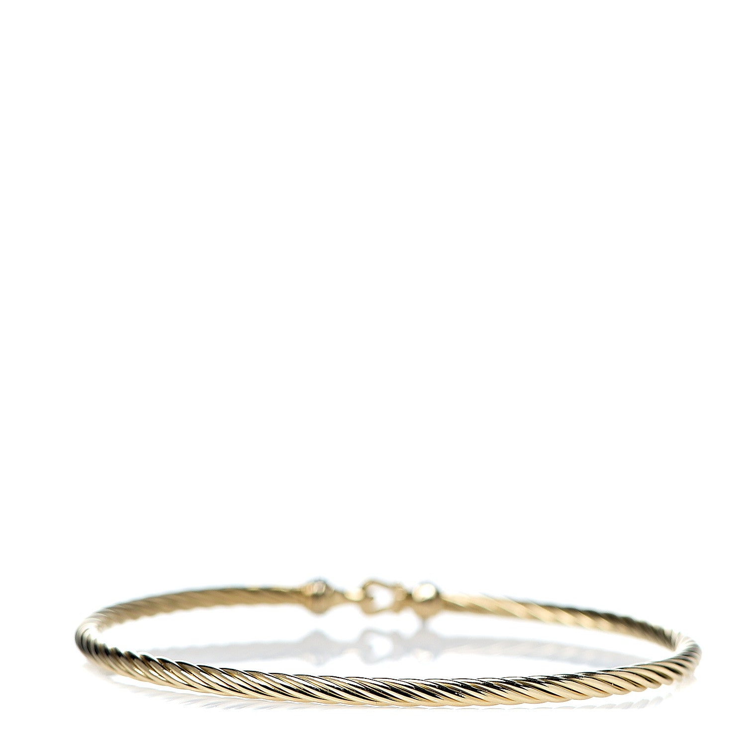 David Yurman 18K Yellow Gold Diamond 2.6mm Cable Collectibles Buckle Bracelet 2 of 3