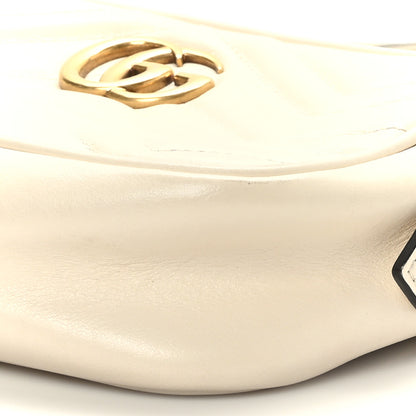 Gucci Calfskin Matelasse Mini GG Marmont Chain Shoulder Bag White 8 of 9
