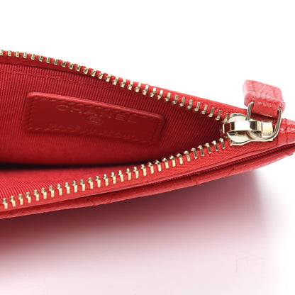 Chanel Caviar Quilted CC Zip Card Holder Red 5 of 8