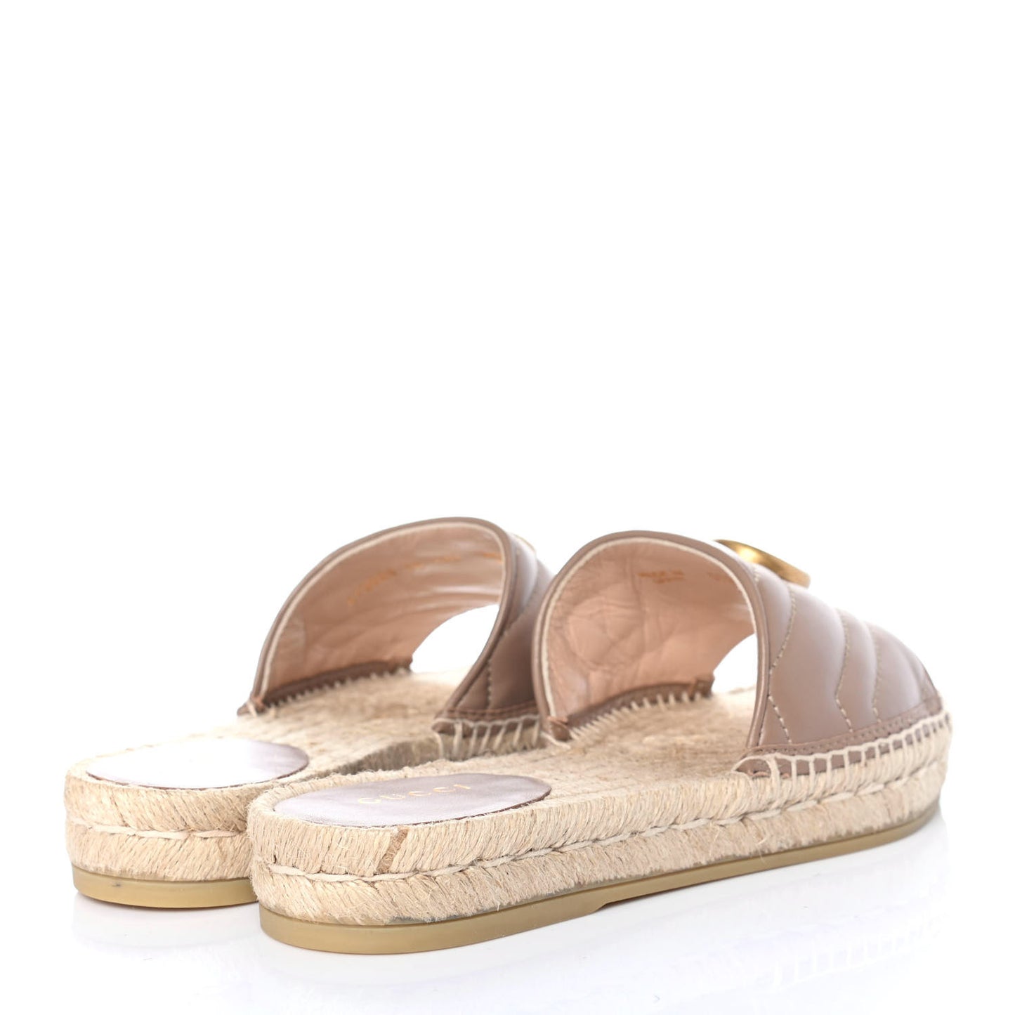 Nappa Matelasse GG Marmont Espadrille Slide Sandals 36 Porcelain Rose