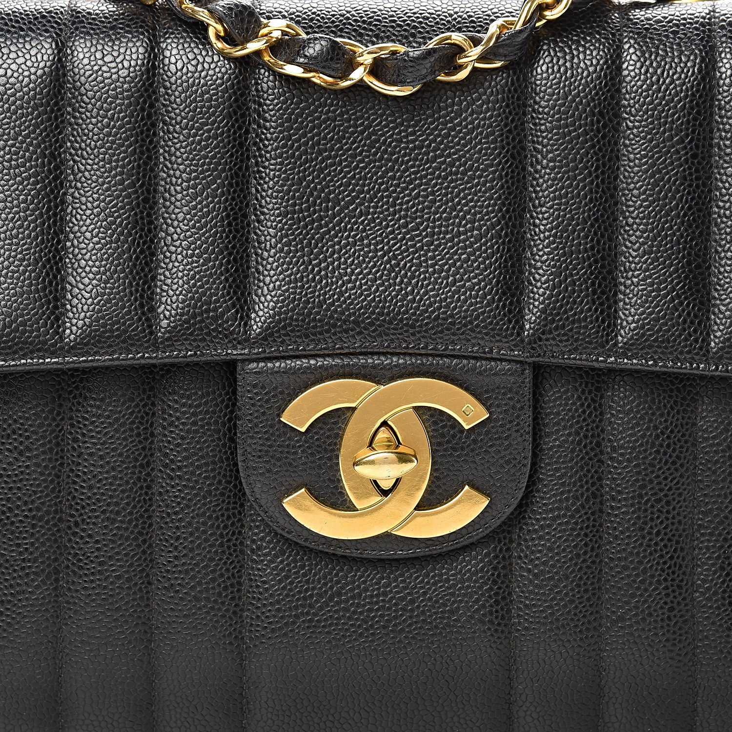 Chanel Caviar Vertical Quilted Jumbo Single Flap Black 8 of 19