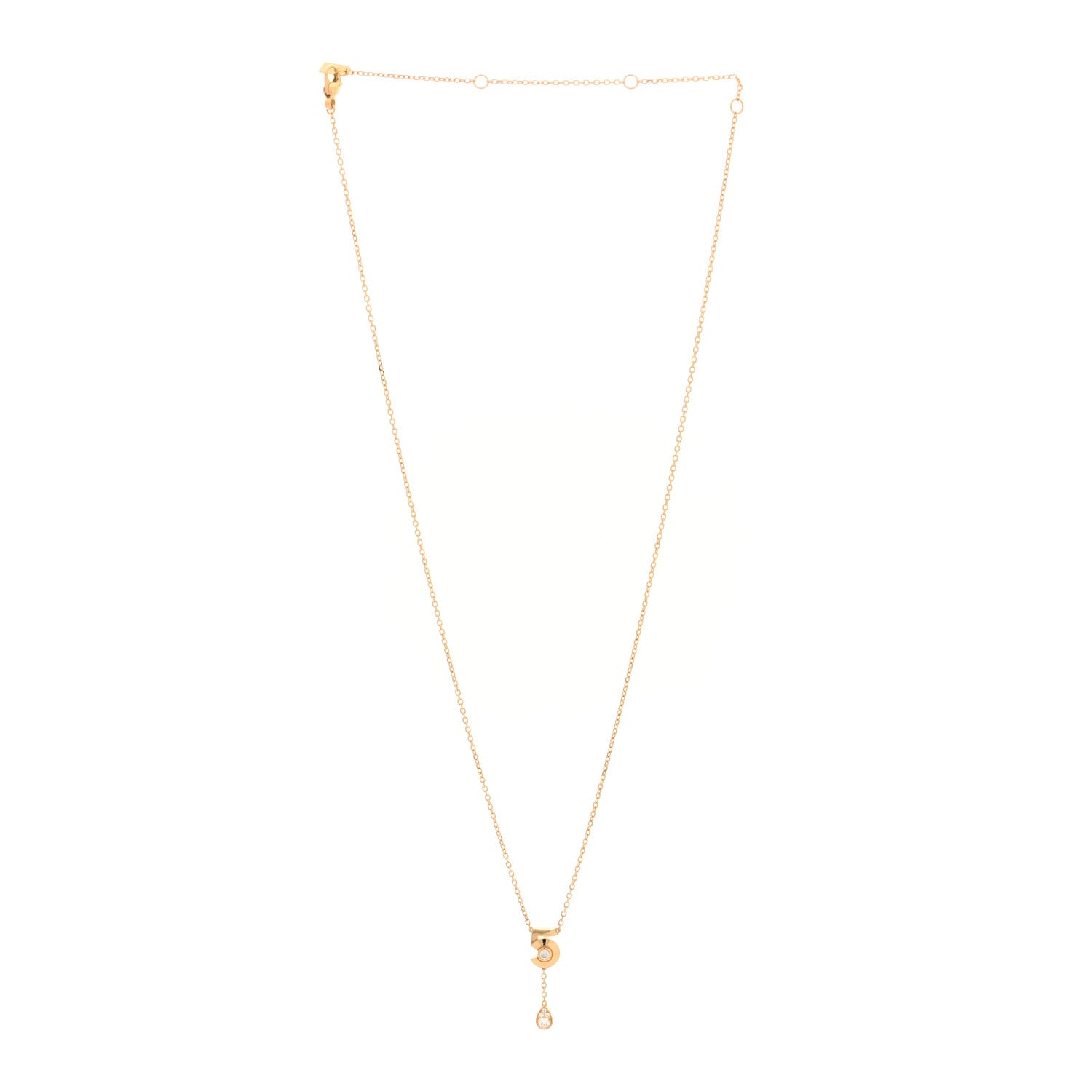 Chanel 18K Yellow Gold Diamond Eternal No 5 Necklace 3 of 5