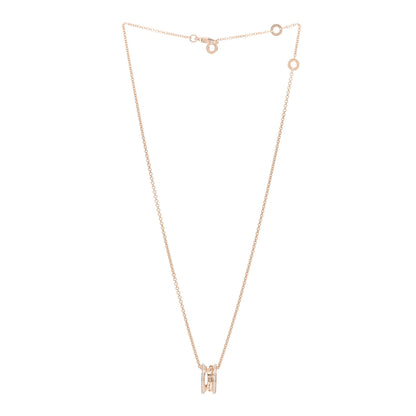 Bulgari 18K Rose Gold Diamond B.Zero1 Open Legends Pendant Necklace 3 of 4