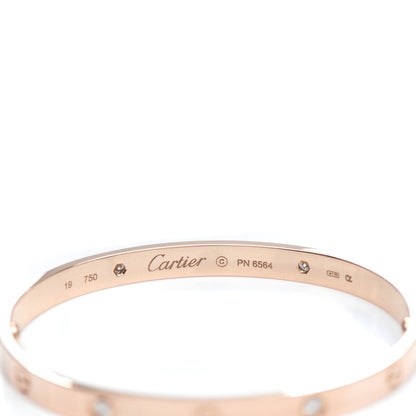Cartier 18K Pink Gold 4 Diamond LOVE Bracelet 19 3 of 4
