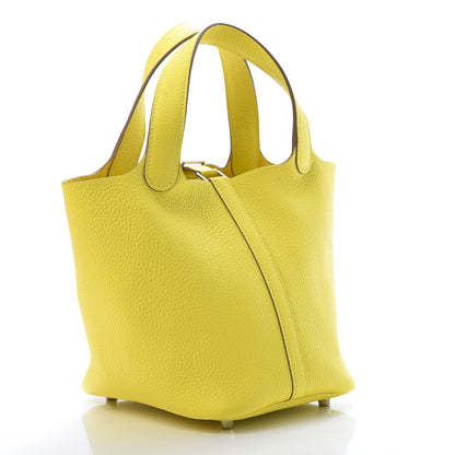 Hermes Taurillon Clemence Picotin Lock 18 PM Lime 3 of 11