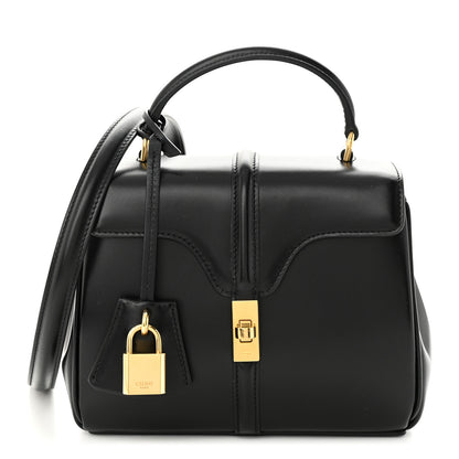 Celine Satinated Calfskin Mini 16 Top Handle Bag Black 1 of 11