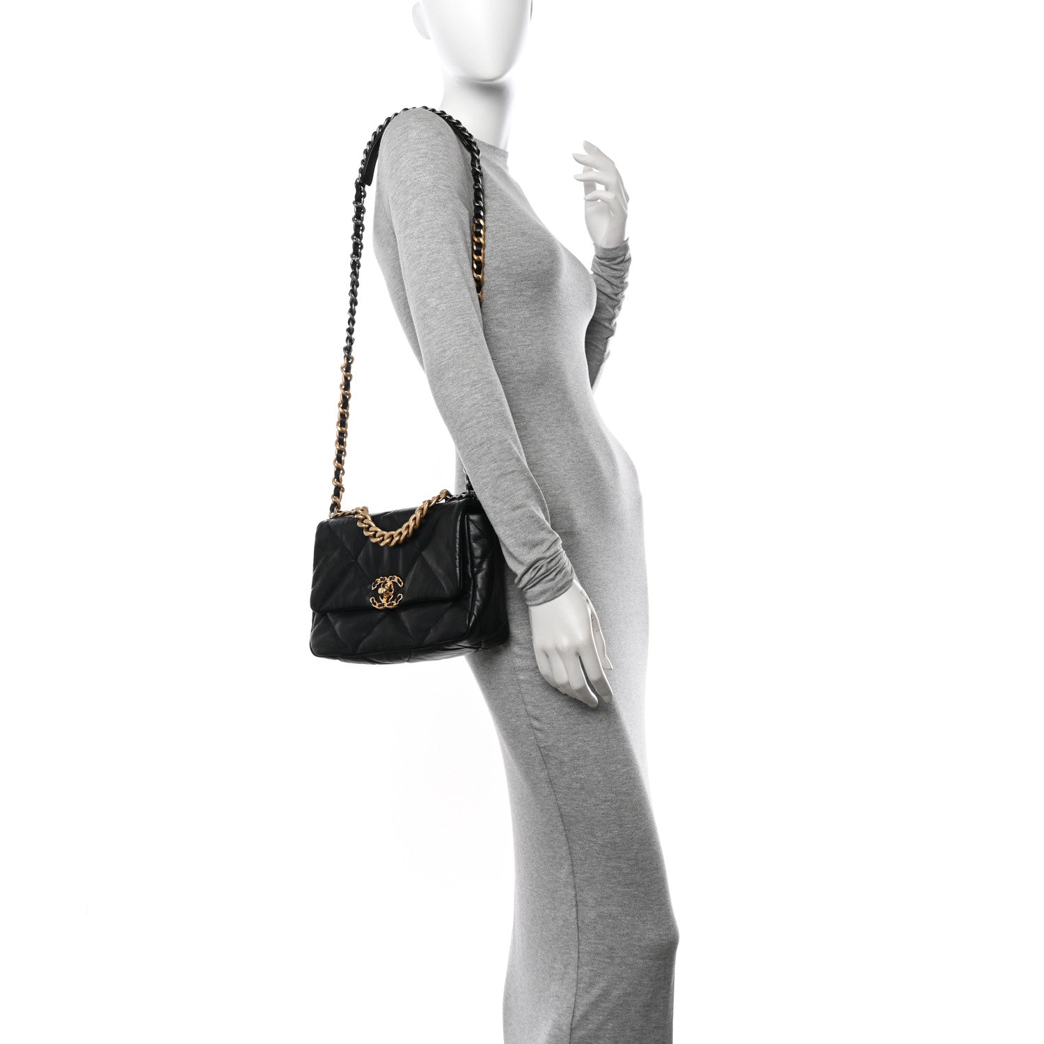 Chanel Lambskin Quilted Medium Chanel 19 Flap Black 2 of 11