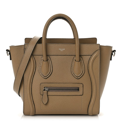 Celine Drummed Calfskin Nano Luggage Dune 1 of 11