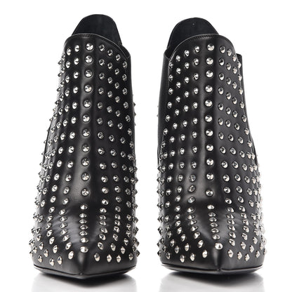Saint Laurent Calfskin Studded Ankle Booties Black 2 of 9