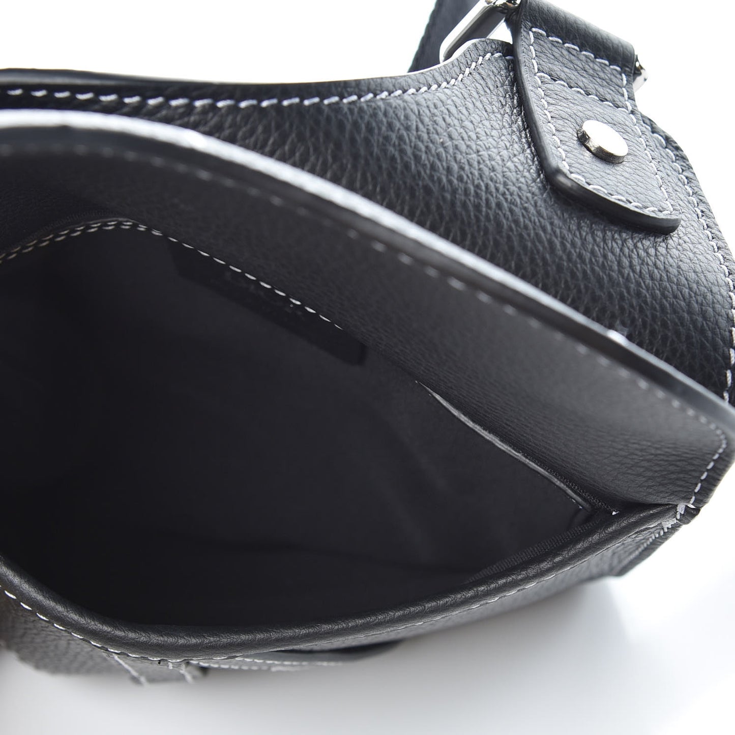 Calfskin Mens Messenger Bag Black