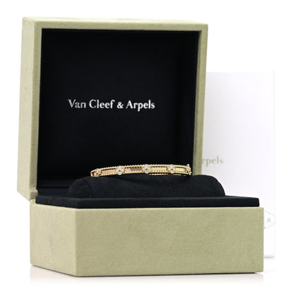 Van Cleef & Arpels 18K Yellow Gold Diamond Perlee Sweet Clovers Bracelet M 4 of 4