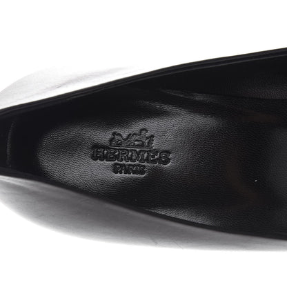 Hermes Calfskin Lauren Pumps 38 Black 6 of 8