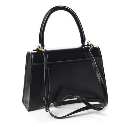 Balenciaga Shiny Box Calfskin Medium Hourglass Top Handle Bag Black 3 of 9