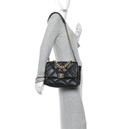 Chanel Lambskin Quilted Large Chanel 19 Flap Black 2 of 11