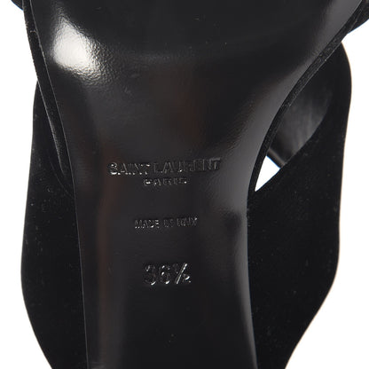 Saint Laurent Velvet LouLou Mules 36.5 Black 5 of 8