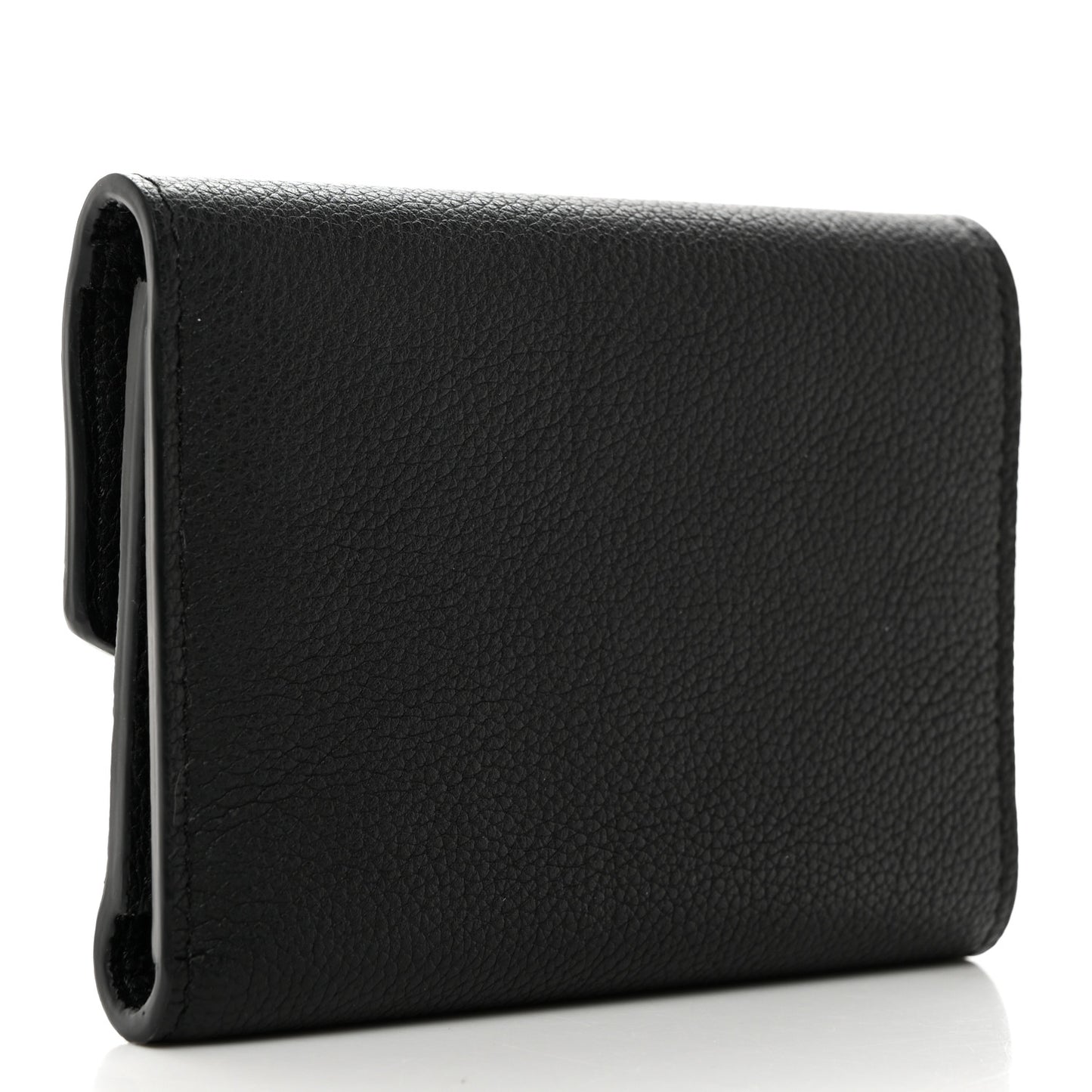 Soft Calfskin My Lockme Compact Wallet Black