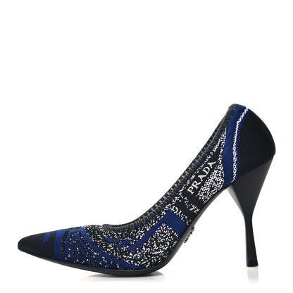 Prada Knit Pumps 40 Indaco Black 1 of 8