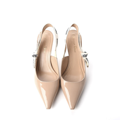 Christian Dior Patent Ribbon J'Adior Slingback 65mm Pumps 37.5 Nude 6 of 11