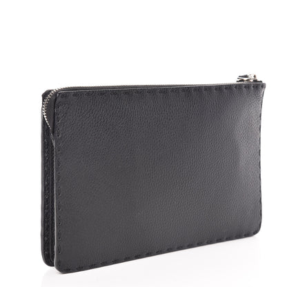 Fendi Cuoio Romano Selleria Monster Eyes Inlay Slim Clutch Black Sunflower 3 of 10