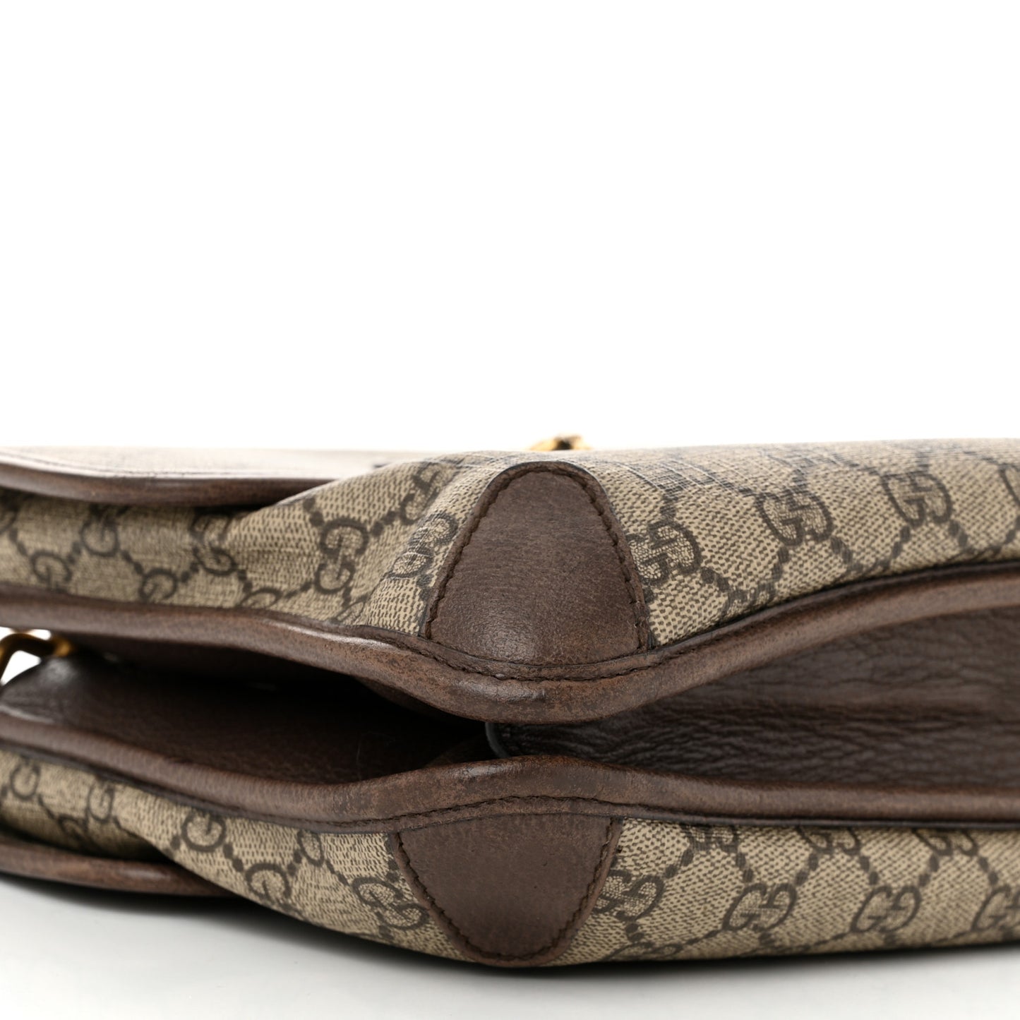 GG Supreme Monogram Web Neo Vintage Double Flap Messenger Bag Beige New Acero