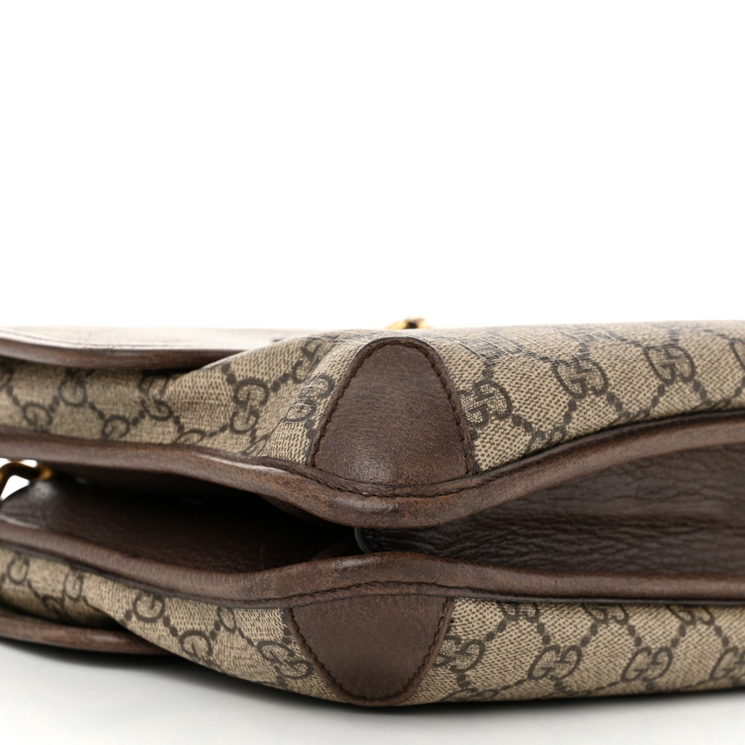 Gucci GG Supreme Monogram Web Neo Vintage Double Flap Messenger Bag Beige New Acero 9 of 10