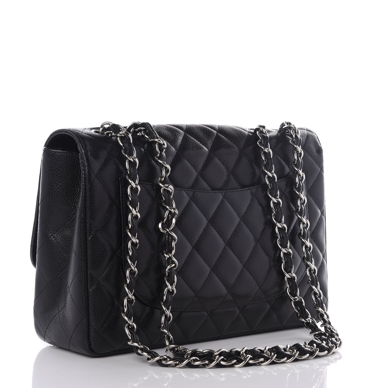 Chanel Caviar Quilted Jumbo Single Flap Black 2 of 9