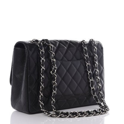 Chanel Caviar Quilted Jumbo Single Flap Black 2 of 9