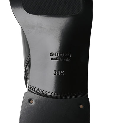 Gucci Brushed Calfskin Michelangelo Slim Horsebit Ankle Boots 39.5 Black 7 of 9