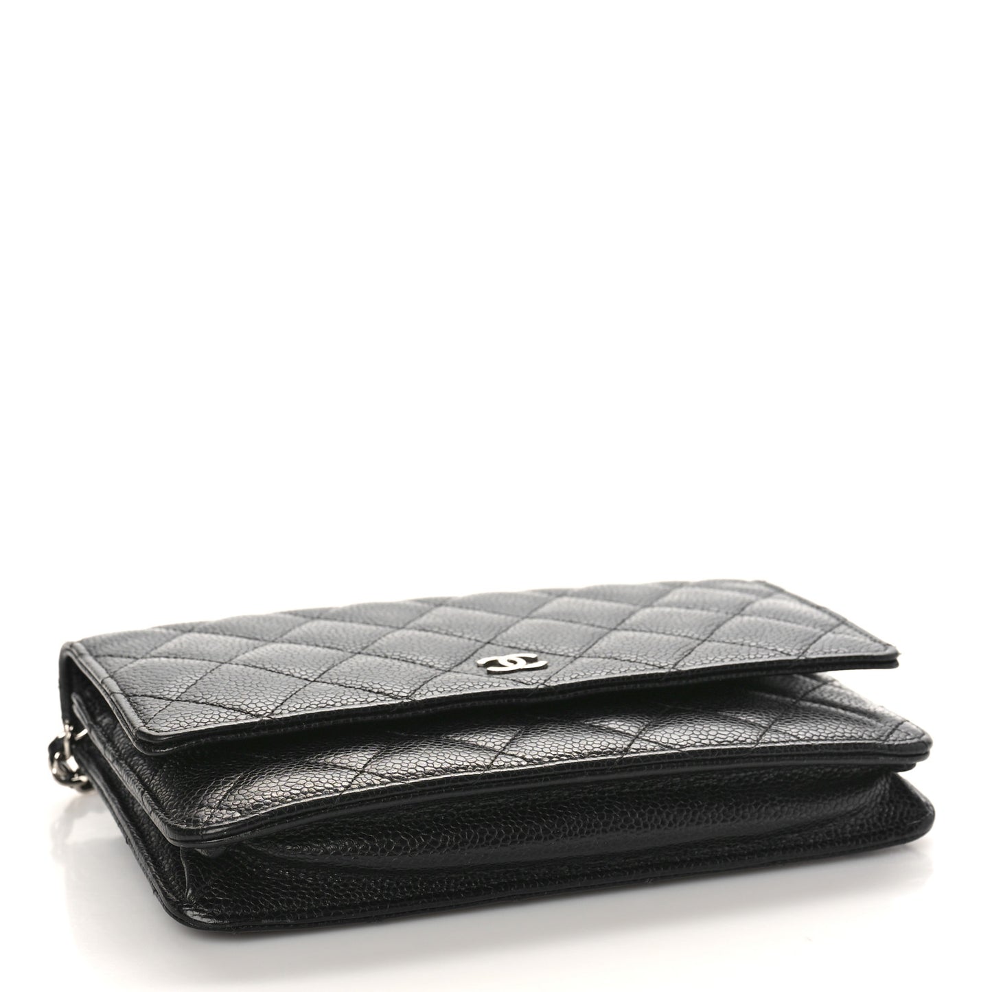Caviar Quilted Wallet on Chain WOC Black