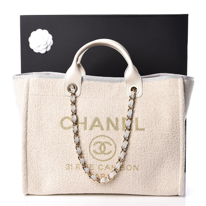 Chanel Lurex Boucle Medium Deauville Tote White 11 of 11