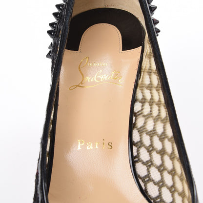 Christian Louboutin Fishnet Patent Guni 55 Spiked Pumps 41 Black 7 of 8