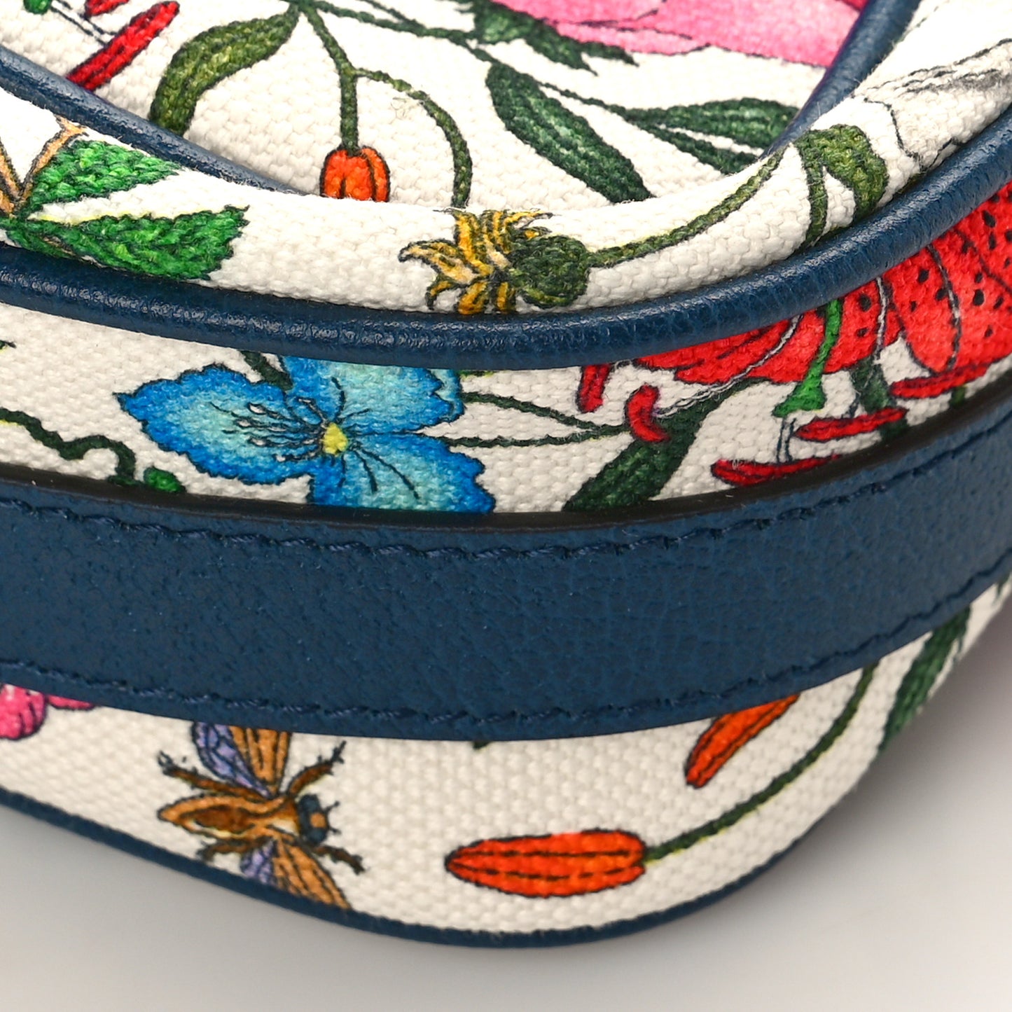 Canvas Flora Floral Shoulder Bag White Blue Agata Mulitcolor