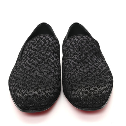 Christian Louboutin Embroidered Mens Flat Loafer 43 Black 3 of 8