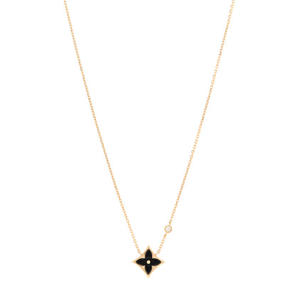 Louis Vuitton 18K Yellow Gold Diamond Black Onyx Color Blossom BB Star Pendant Necklace 1 of 6