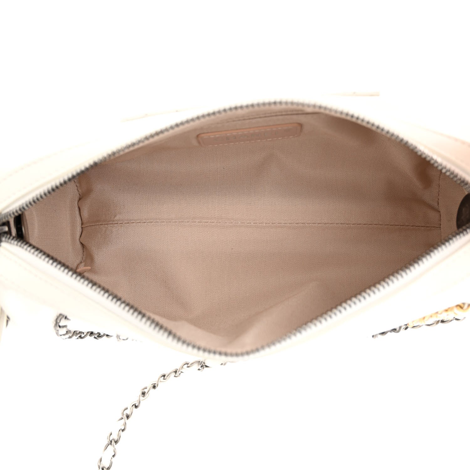 Chanel Calfskin Chain 20s Signature Bowling Bag White 5 of 10