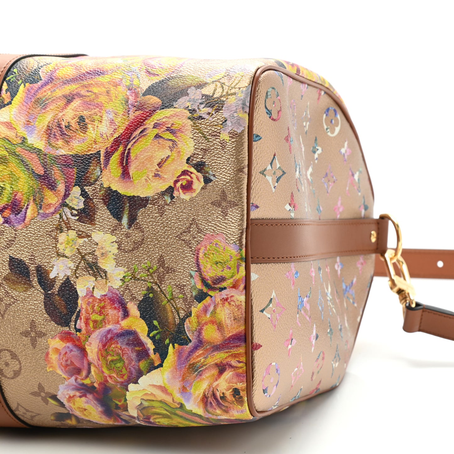 Metallic Monogram LV Garden Keepall Bandouliere 45 Gold