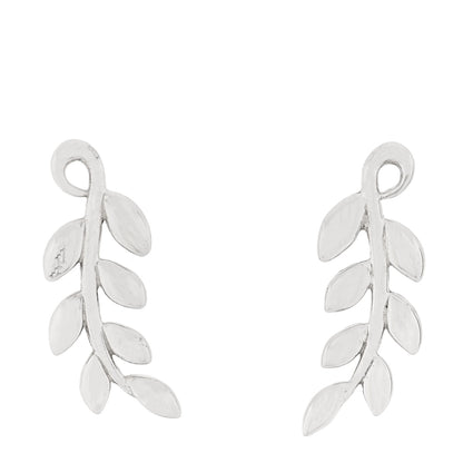 Tiffany Sterling Silver Paloma Picasso Olive Leaf Climber Earrings 1 of 4