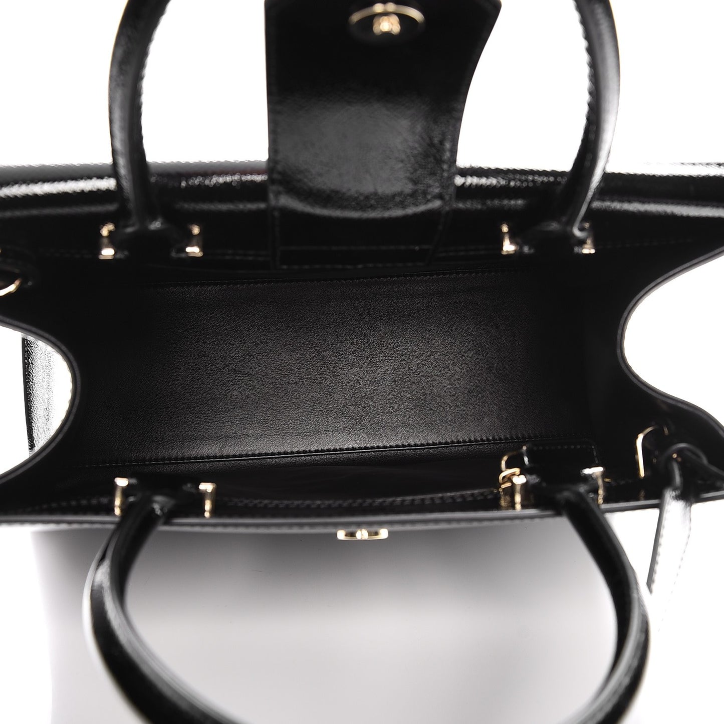 Patent Medium Obsedia Satchel Black