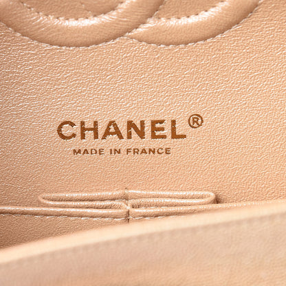 Chanel Iridescent Caviar Quilted Medium Double Flap Beige 7 of 11