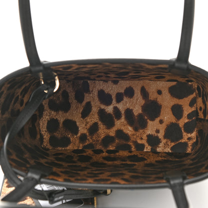Dolce & Gabbana Calfskin Small Fefe Shopper Black 6 of 8