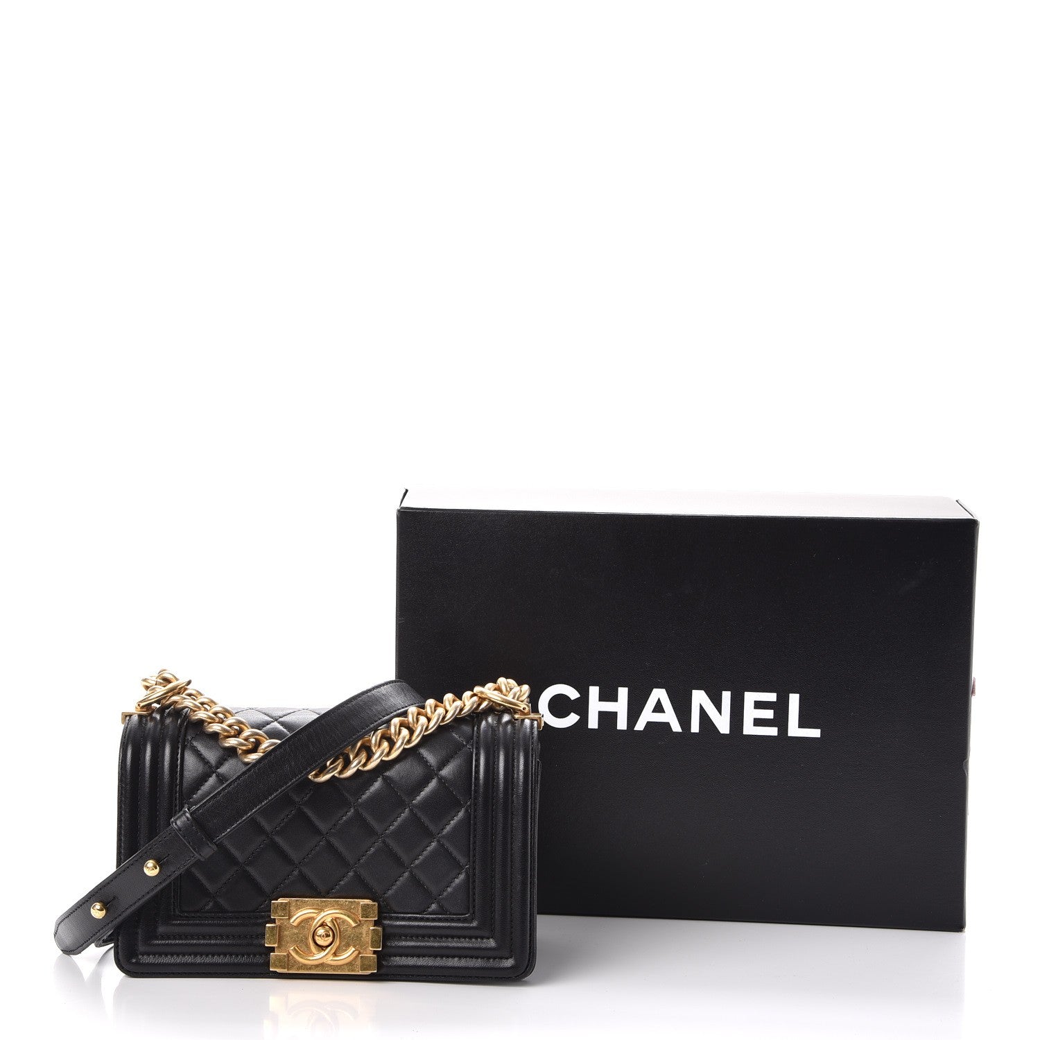 Chanel Lambskin Quilted Small Boy Flap Black 8 of 8