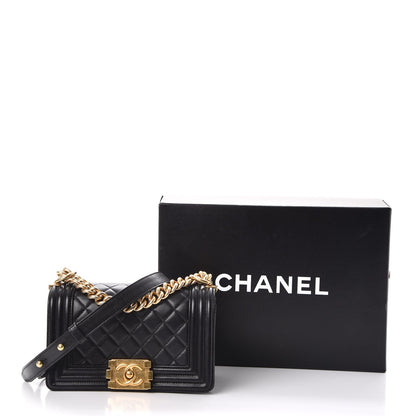 Chanel Lambskin Quilted Small Boy Flap Black 8 of 8