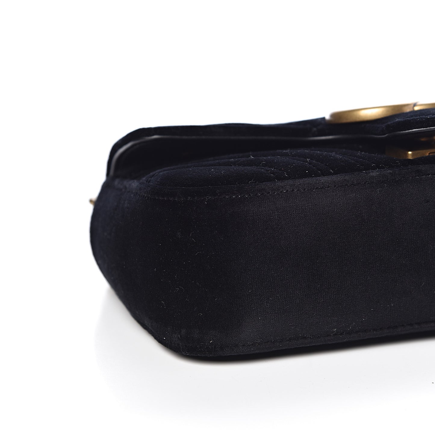 Velvet Matelasse Mini GG Marmont Shoulder Bag Black