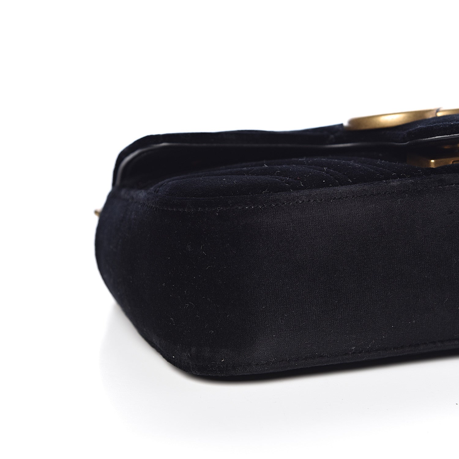 Gucci Velvet Matelasse Mini GG Marmont Shoulder Bag Black 5 of 10