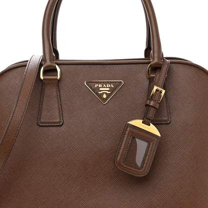 Prada Saffiano Lux Medium Open Promenade Tote Cacao 7 of 9
